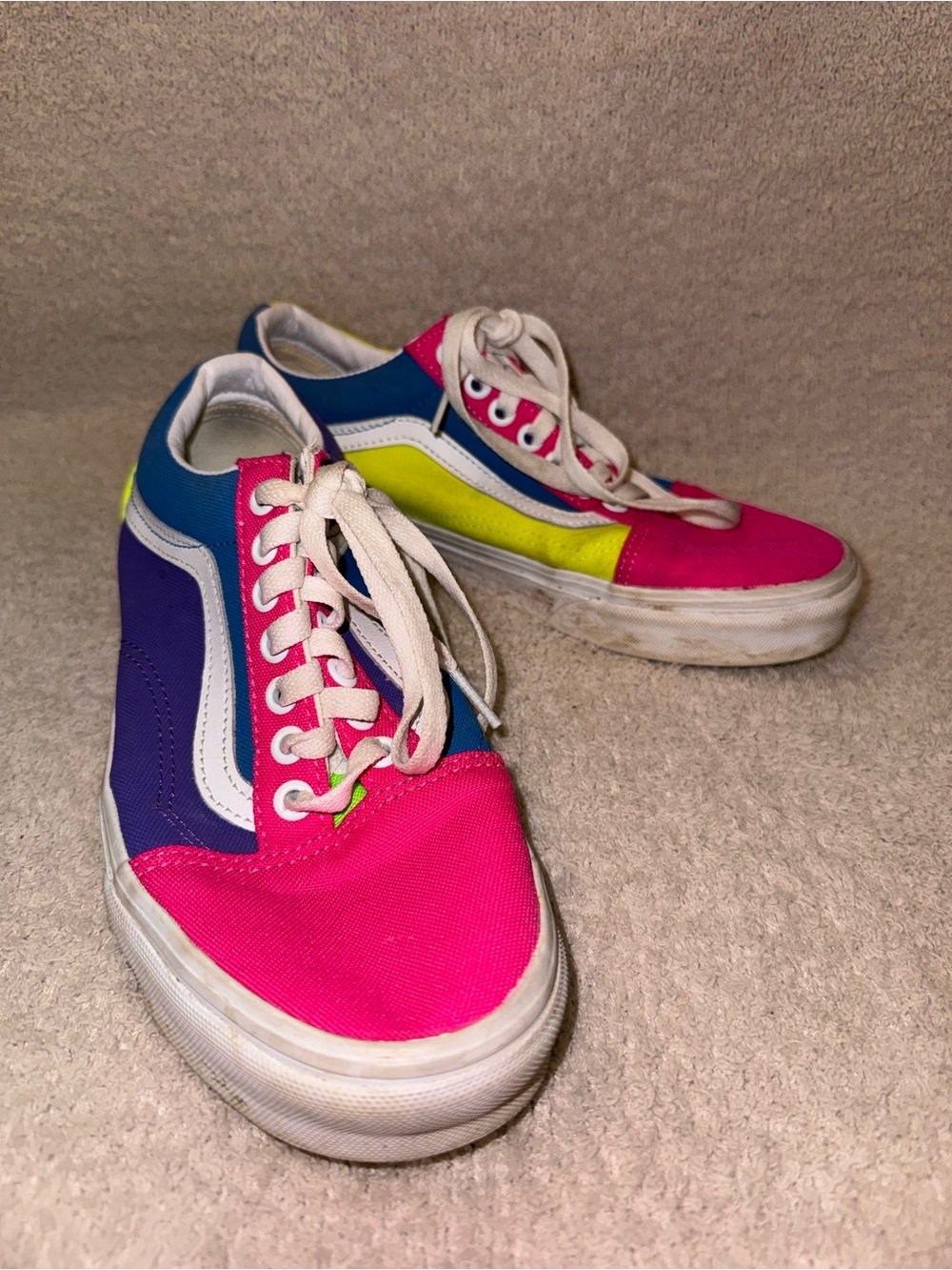 Vans Colorblock Low-Top Sneakers - Pink, Purple, Blue & Yellow